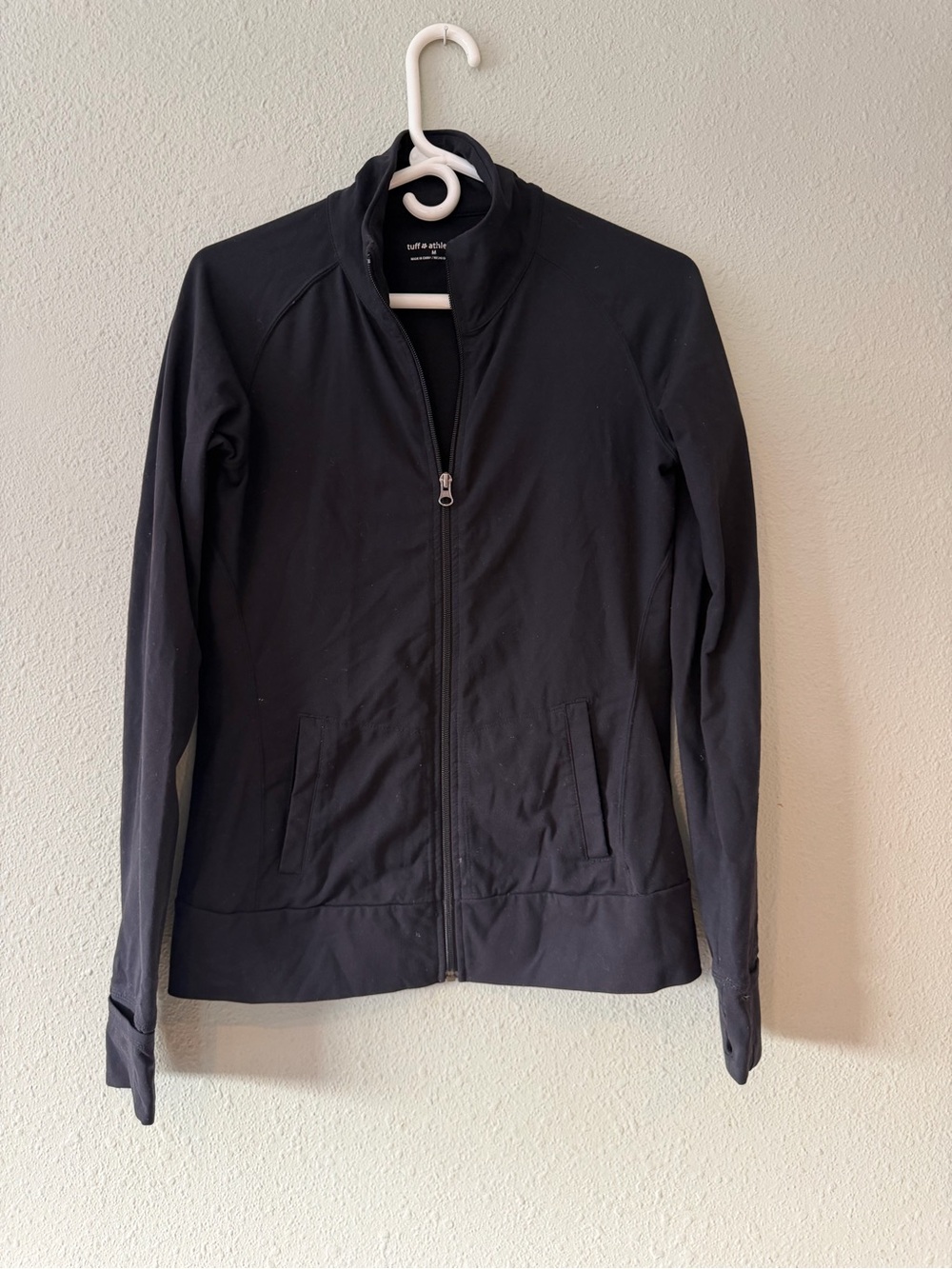 Tuff Athletics Black Full Zip Performance Activewear Jacket - Size M